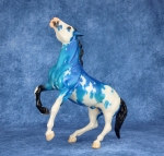 Electric Blue-galoo: Glossy Electric Blue Sabino Semi-Rearing Mustang